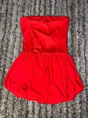 Kali Fashions Strapless Red Dress